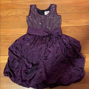 Size 6 Little Darlings purple dress with sequin